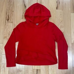 Red Long Sleeve Shirt with Hood